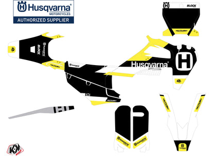 Husqvarna FC 250 Dirt Bike Block Graphic Kit Black Yellow