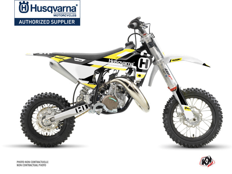 Husqvarna TC 50 Dirt Bike Block Graphic Kit Black Yellow