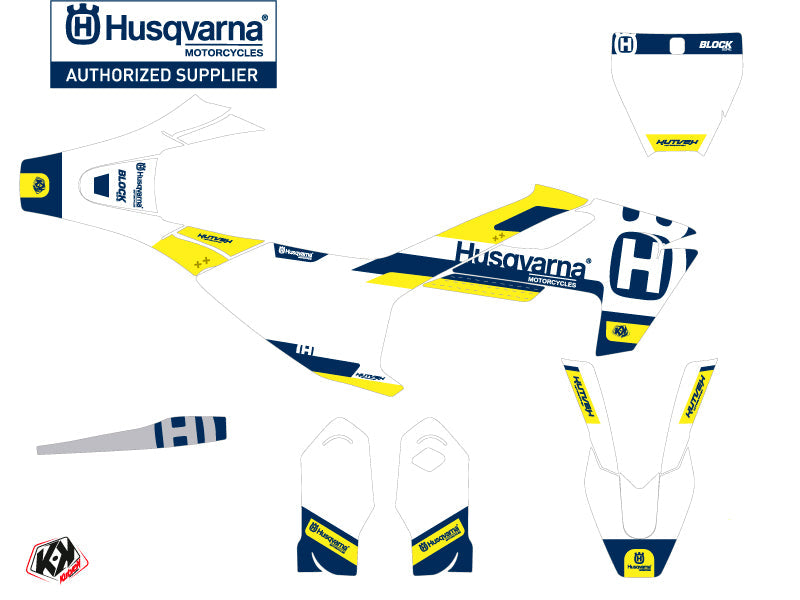 Husqvarna TC 85 Dirt Bike Block Graphic Kit Blue