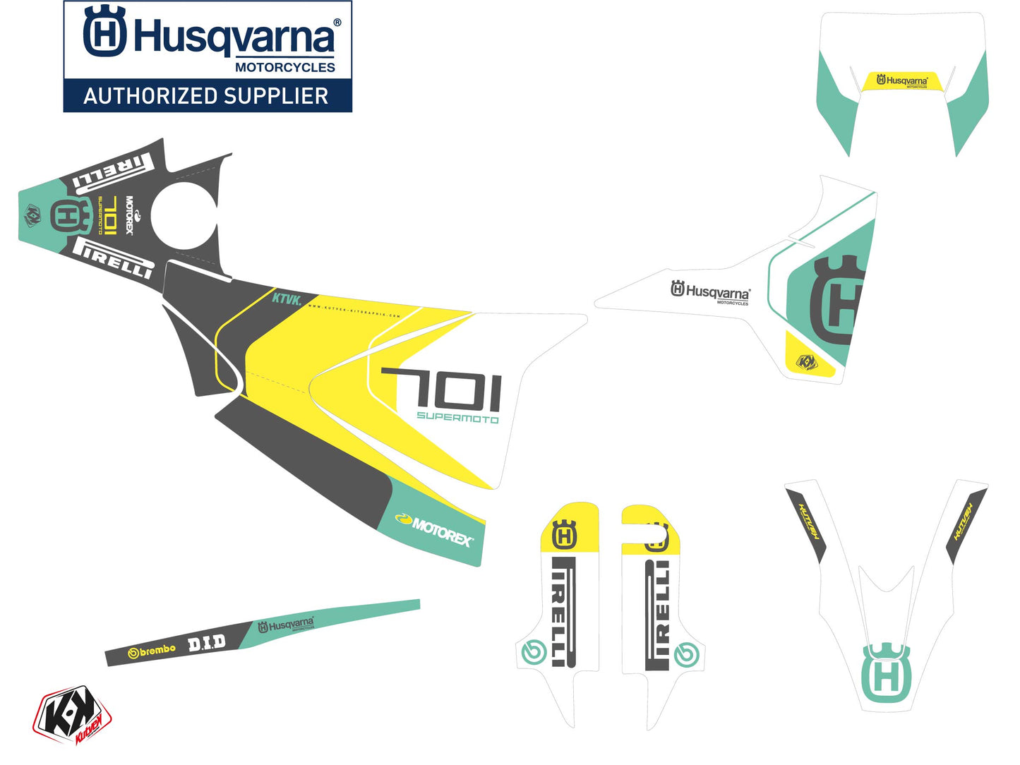 Husqvarna 701 Supermoto Dirt Bike Diskovery Graphic Kit Green