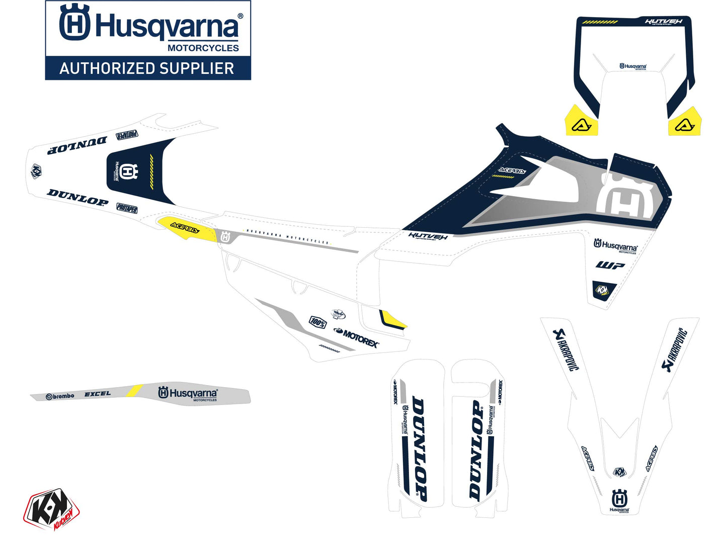 Husqvarna 125 TE Dirt Bike D-SKT Graphic Kit Blue