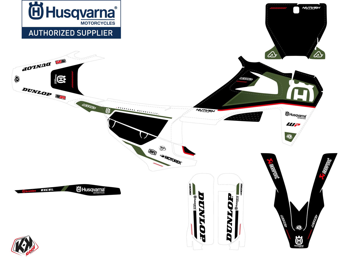 Husqvarna FC 250 Dirt Bike D-SKT Graphic Kit Kaki