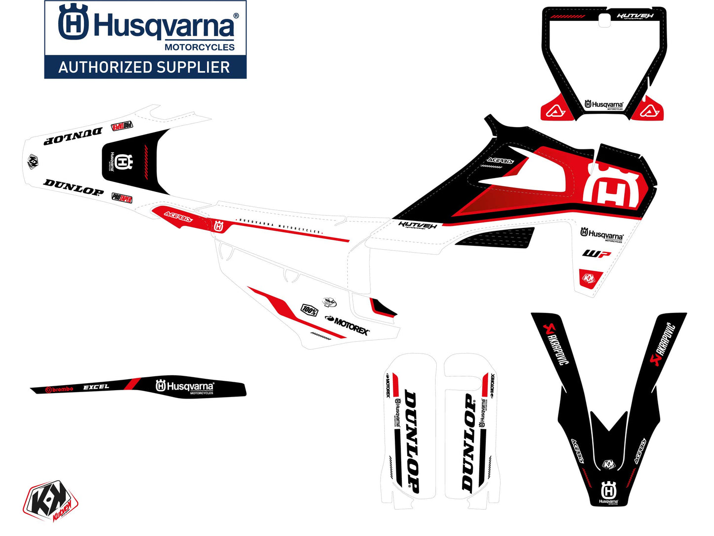 Husqvarna FC 450 Dirt Bike D-SKT Graphic Kit Red