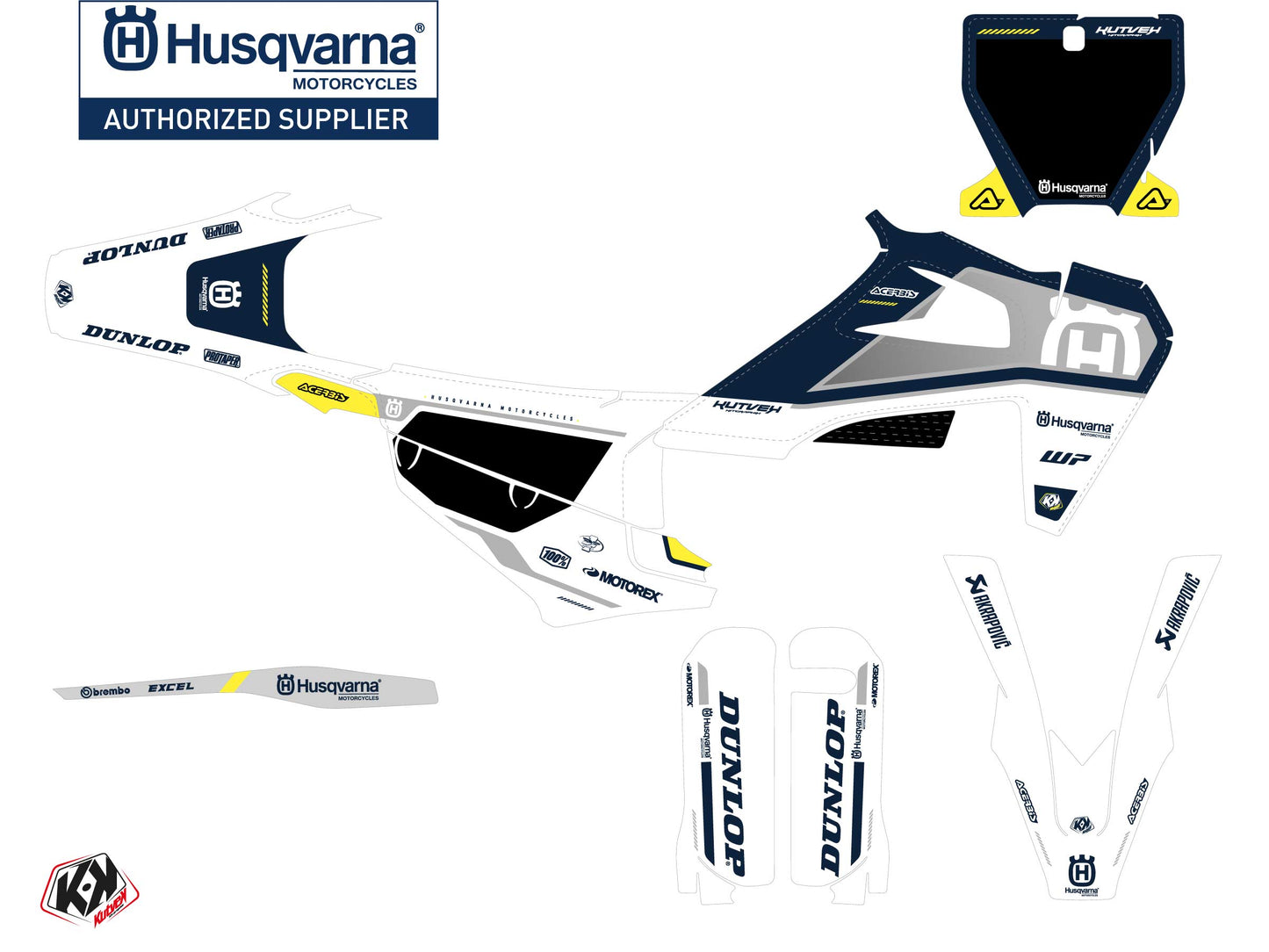 Husqvarna TC 125 Dirt Bike D-SKT  Graphic Kit Blue