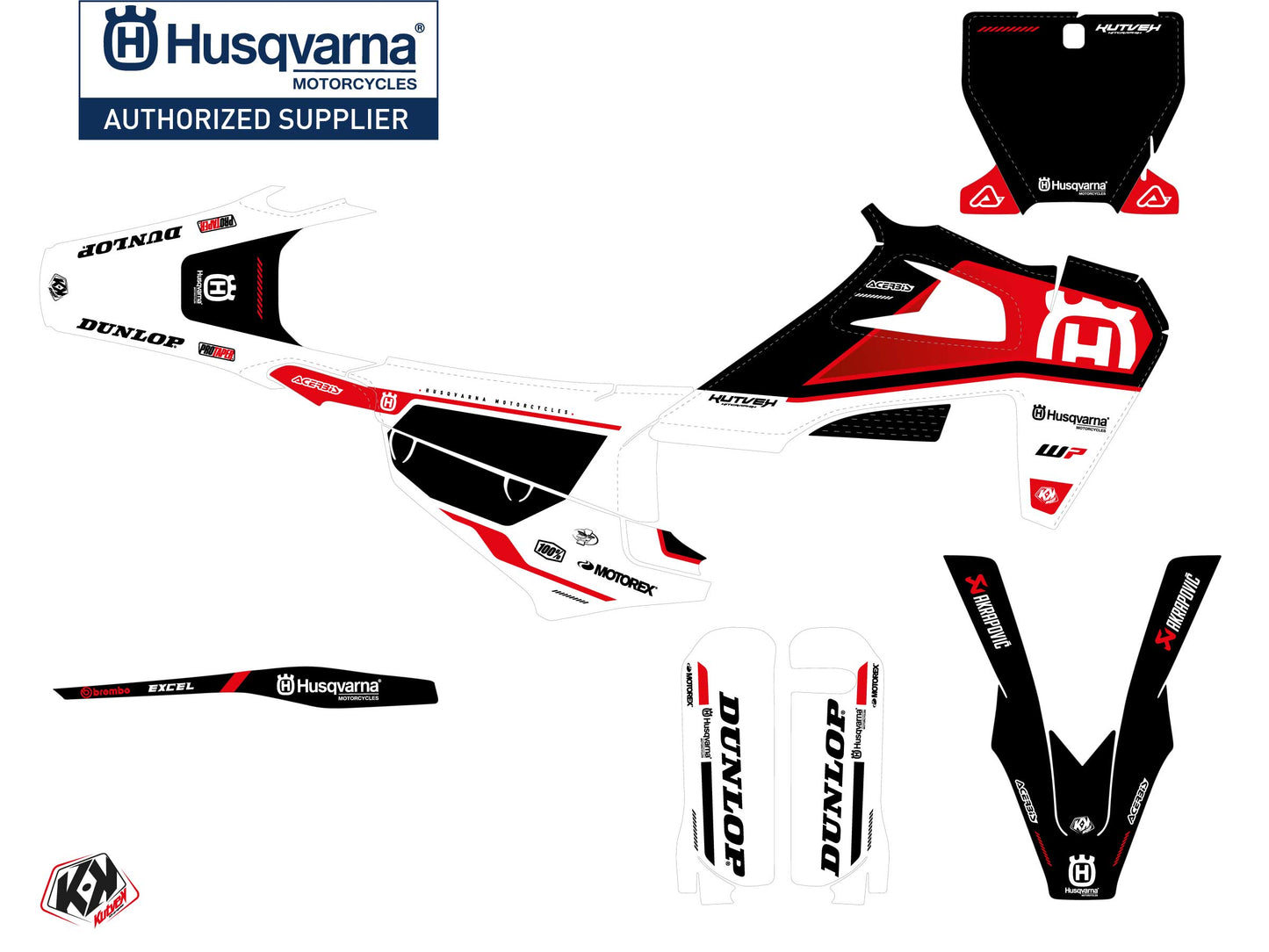 Husqvarna TC 125 Dirt Bike D-SKT  Graphic Kit Red