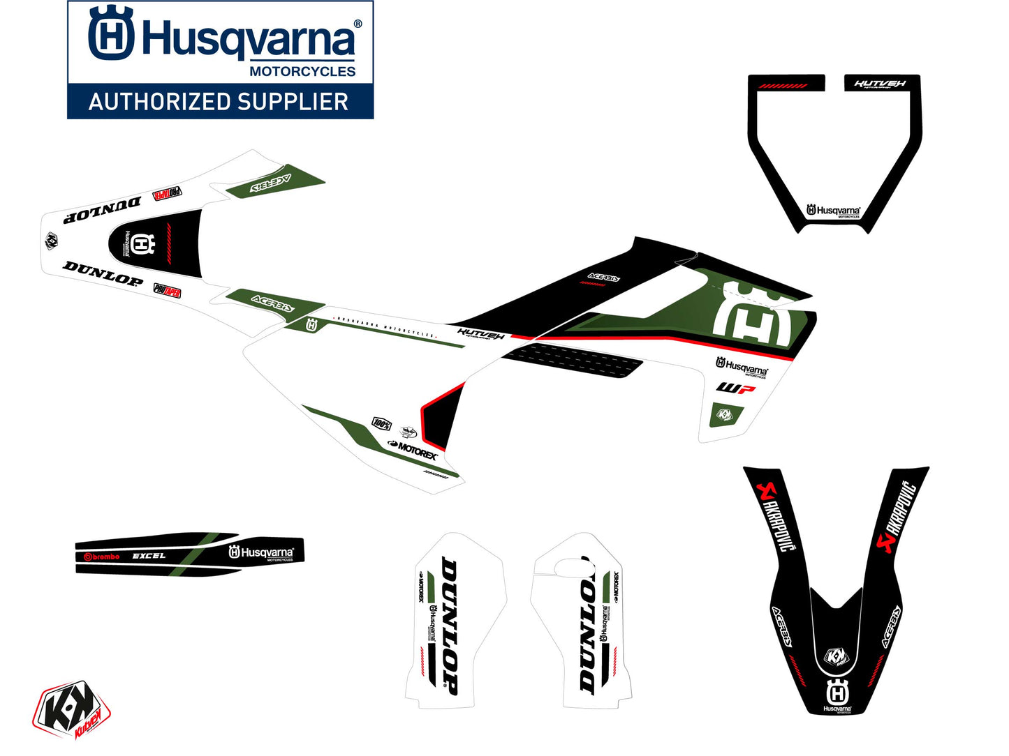 Husqvarna TC 65 Dirt Bike D-SKT Graphic Kit Kaki