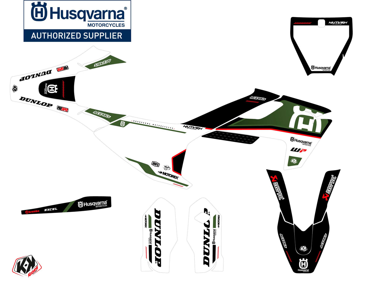 Husqvarna TC 85 Dirt Bike D-SKT Graphic Kit Kaki