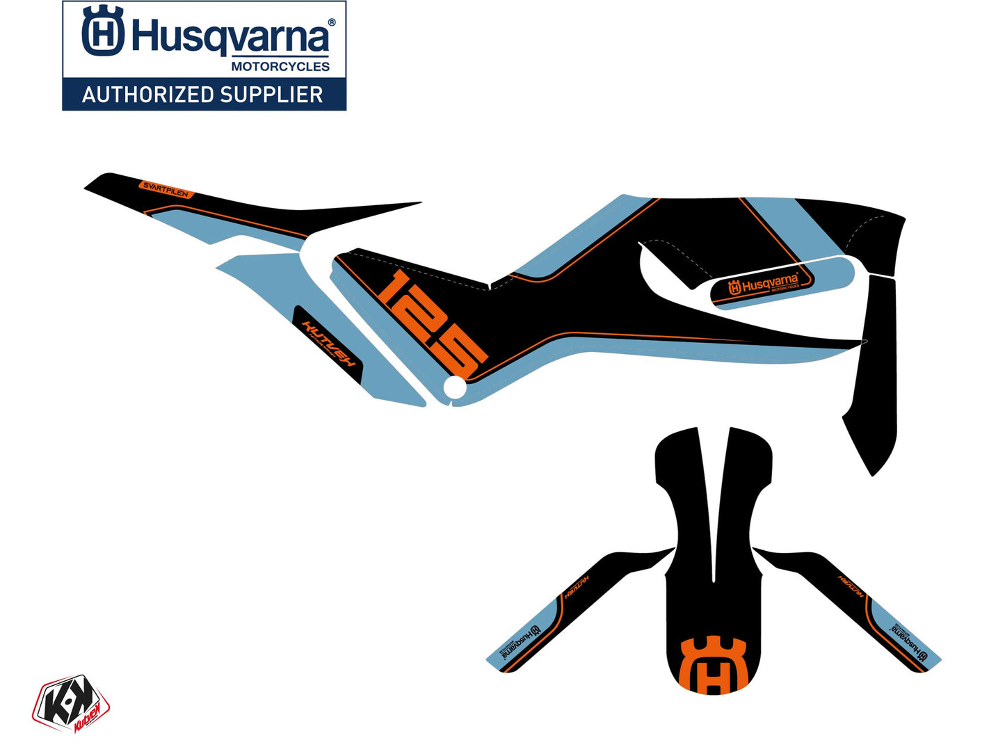 Husqvarna Svartpilen 125 Street Bike DUSK Graphic Kit Blue Black