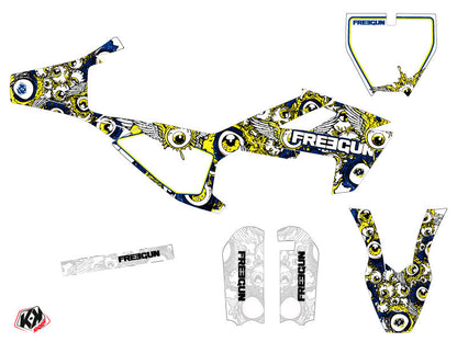 Husqvarna TC 50 Dirt Bike Freegun Eyed Graphic Kit Blue Yellow