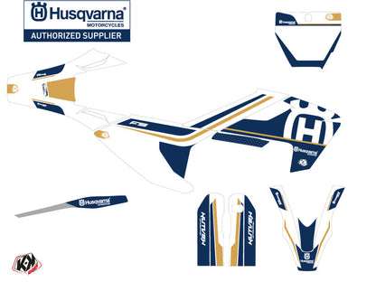 Husqvarna 450 FS Dirt Bike Heritage Graphic Kit White