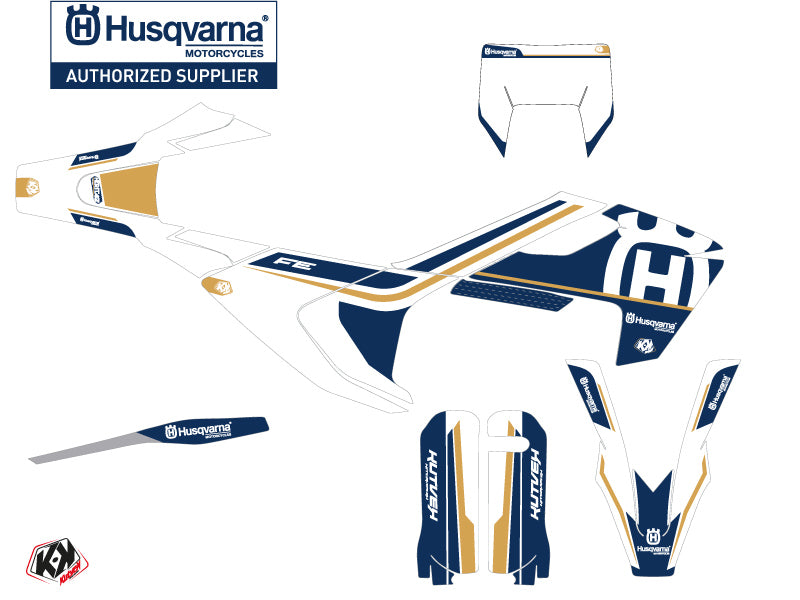 Husqvarna 350 FE Dirt Bike Heritage Graphic Kit White