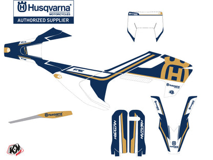 Husqvarna 350 FE Dirt Bike Heritage Graphic Kit Blue