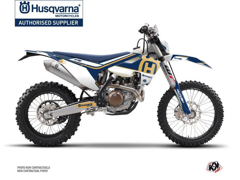 Husqvarna 501 FE Dirt Bike Heritage Graphic Kit Blue