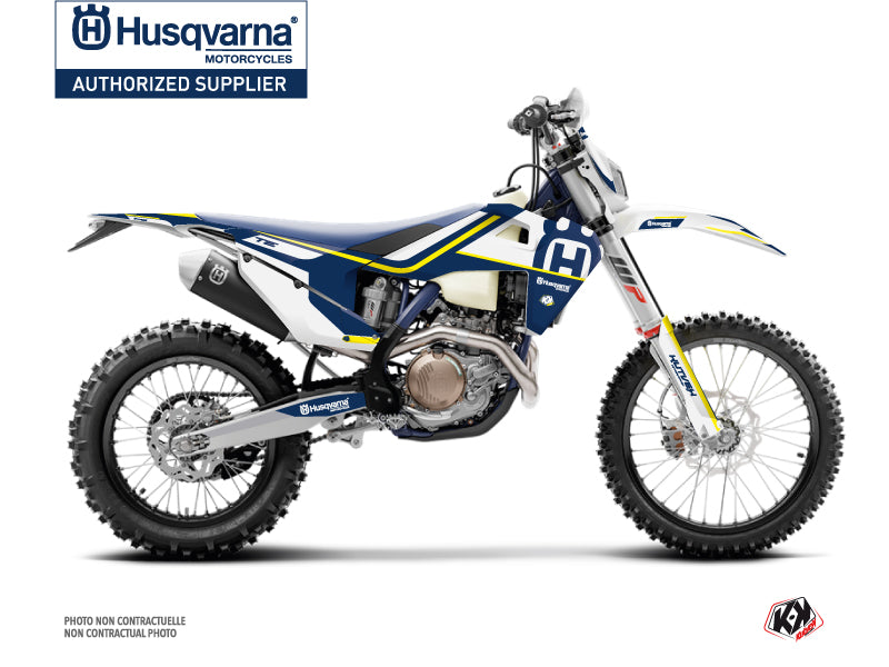 Husqvarna 300 TE Dirt Bike Heritage Graphic Kit Blue White