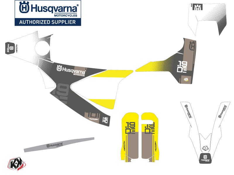 Husqvarna 701 Enduro Dirt Bike Hero Graphic Kit Grey Yellow