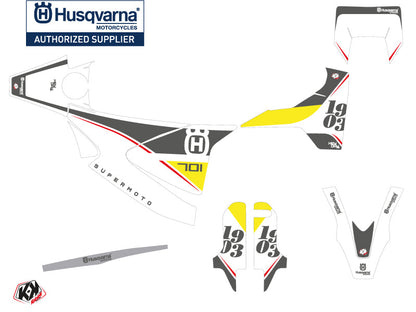 Husqvarna 701 Supermoto Dirt Bike Heyday Graphic Kit Grey Yellow