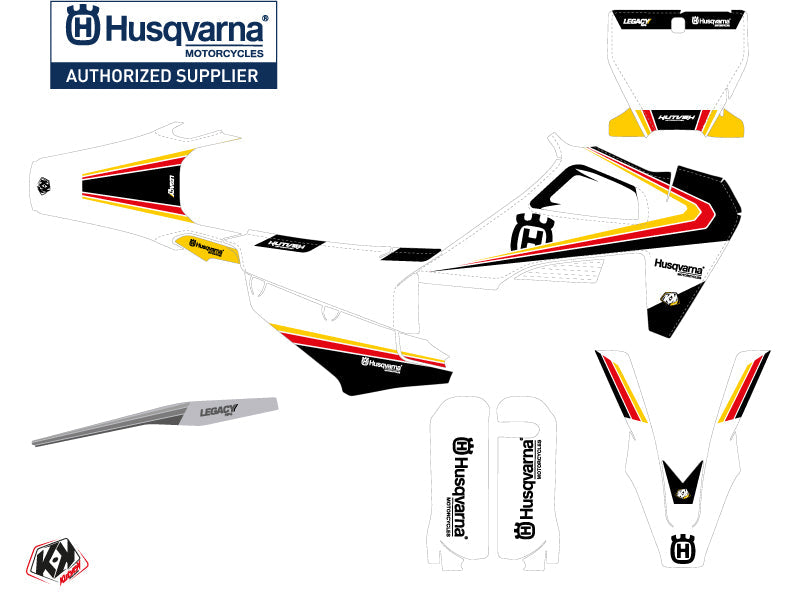 Husqvarna 450 FE Dirt Bike Legacy Graphic Kit Black Yellow