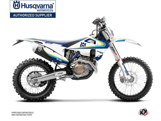 Husqvarna 350 FE Dirt Bike Legacy Graphic Kit Blue Yellow