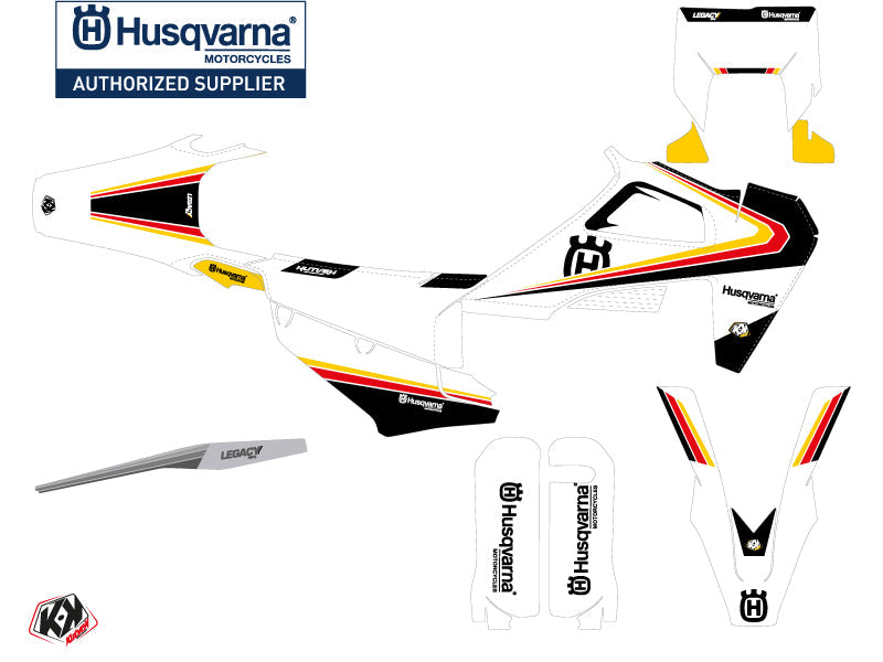 Husqvarna 250 FE Dirt Bike Legacy Graphic Kit Black Yellow