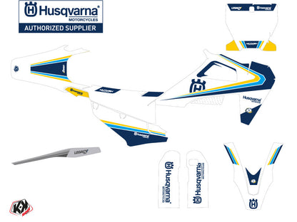 Husqvarna 450 FS Dirt Bike Legacy Graphic Kit Blue Yellow