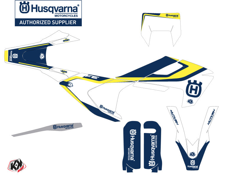 Husqvarna 250 FE Dirt Bike Legend Graphic Kit Blue