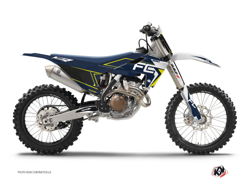 PACK PACK HUSQVARNA 250/450 FC Dirt Bike Halftone Graphic Kit Blue Yellow