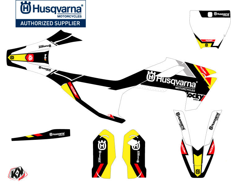 Husqvarna TC 85 Dirt Bike Rocky Graphic Kit Black