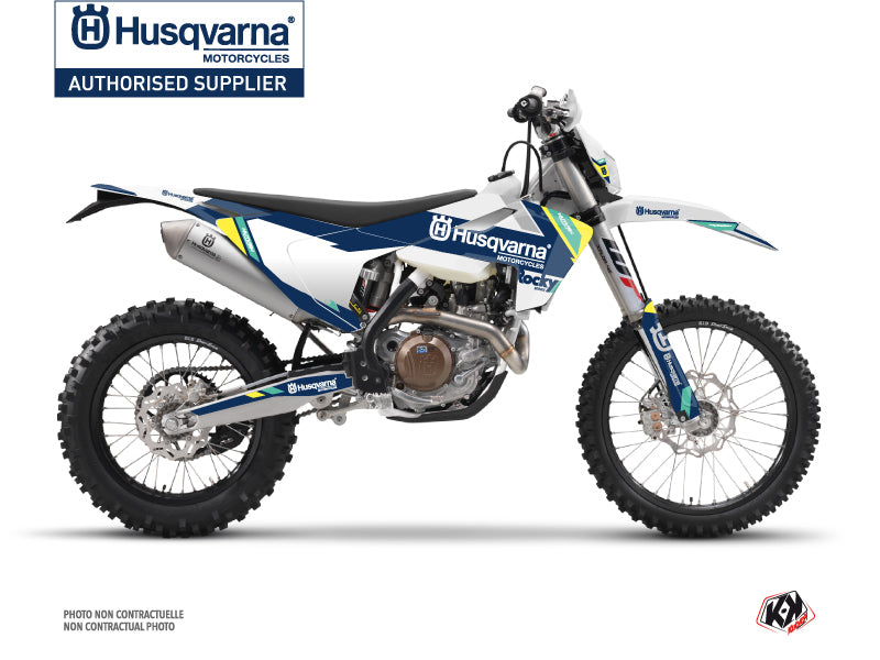 Husqvarna 125 TE Dirt Bike Rocky Graphic Kit Blue