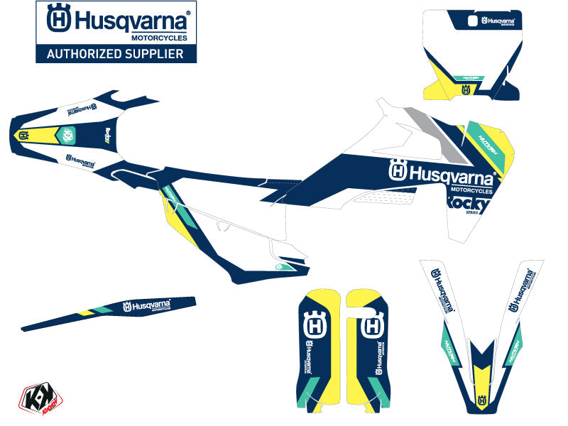 Husqvarna FC 450 Dirt Bike Rocky Graphic Kit Blue