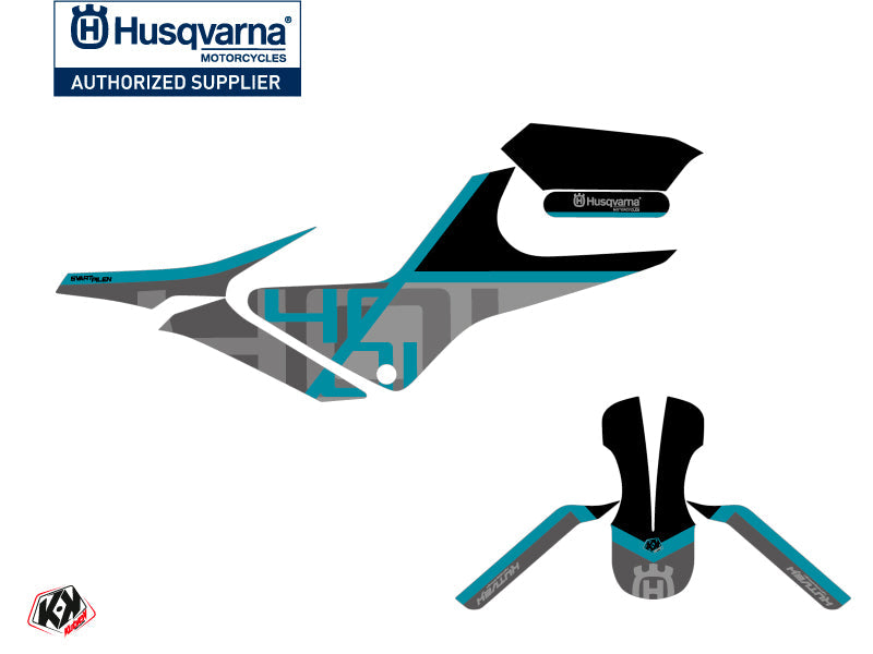 Husqvarna Svartpilen 401 Street Bike Sekment Graphic Kit Black Blue