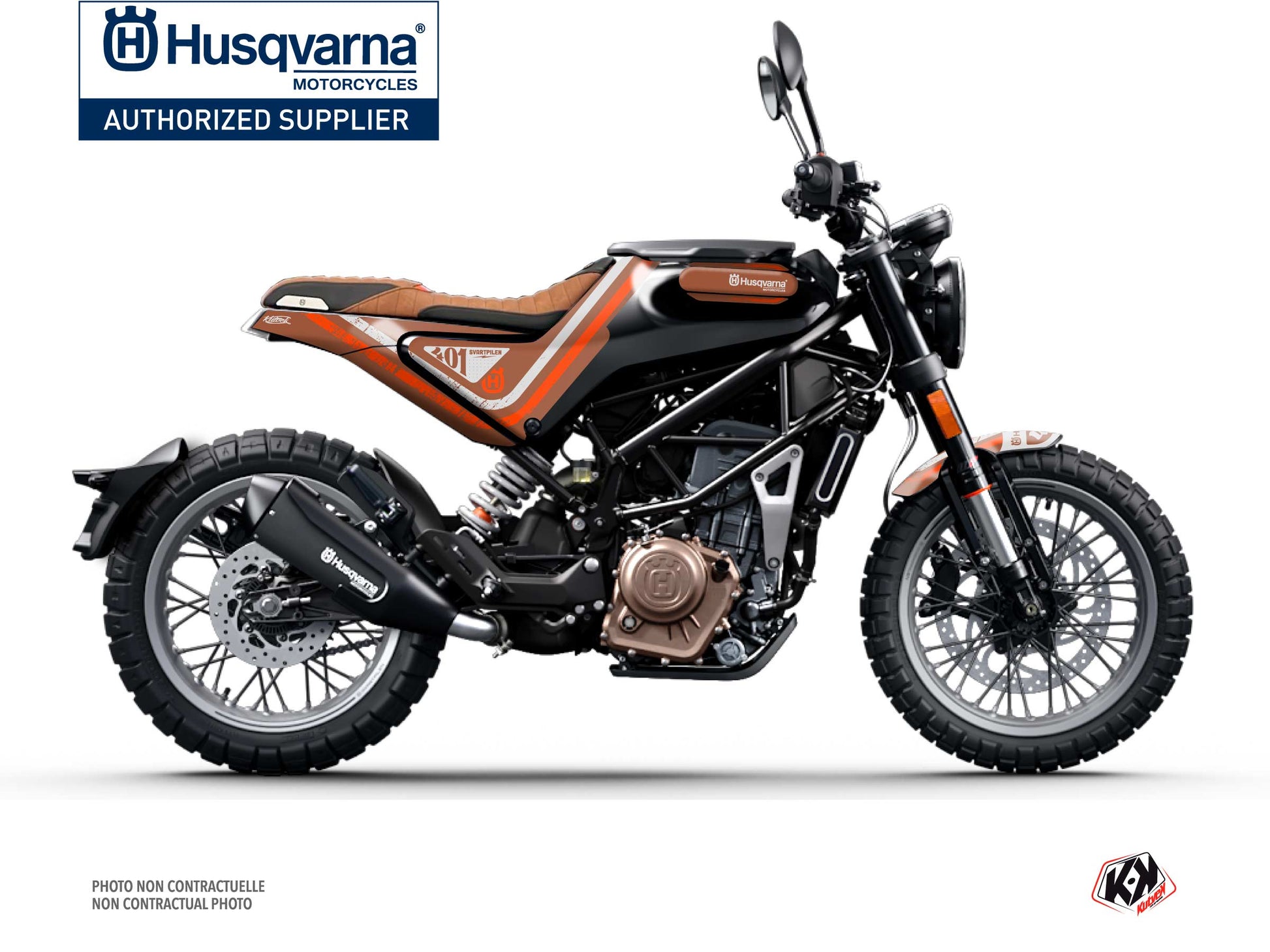 Husqvarna Svartpilen 401 Street Bike Skramb Graphic Kit Orange