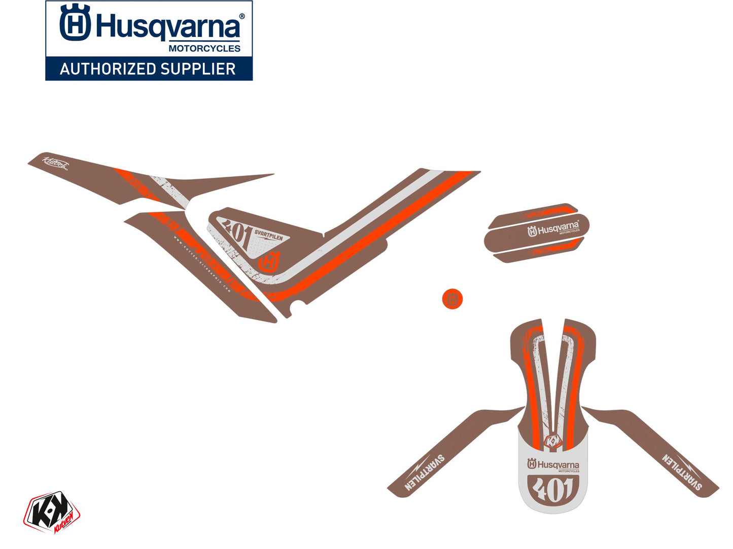 Husqvarna Svartpilen 401 Street Bike Skramb Graphic Kit Orange