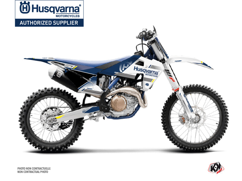 Husqvarna FC 250 Dirt Bike Split Graphic Kit White Blue