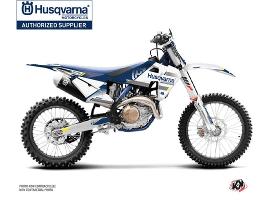 Husqvarna 350 FE Dirt Bike Split Graphic Kit White Blue