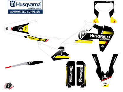 Husqvarna 250 FE Dirt Bike Split Graphic Kit Black Yellow