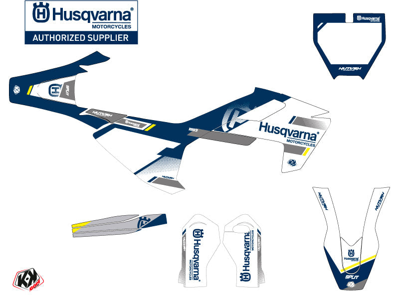 Husqvarna TC 65 Dirt Bike Split Graphic Kit White Blue