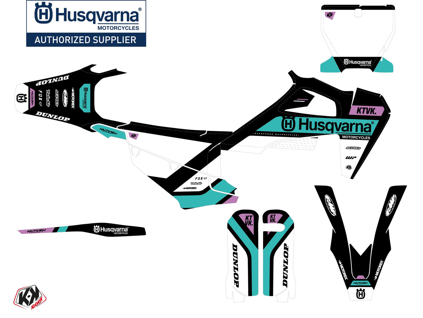 Husqvarna FC 350 Dirt Bike Start Graphic Kit Turquoise