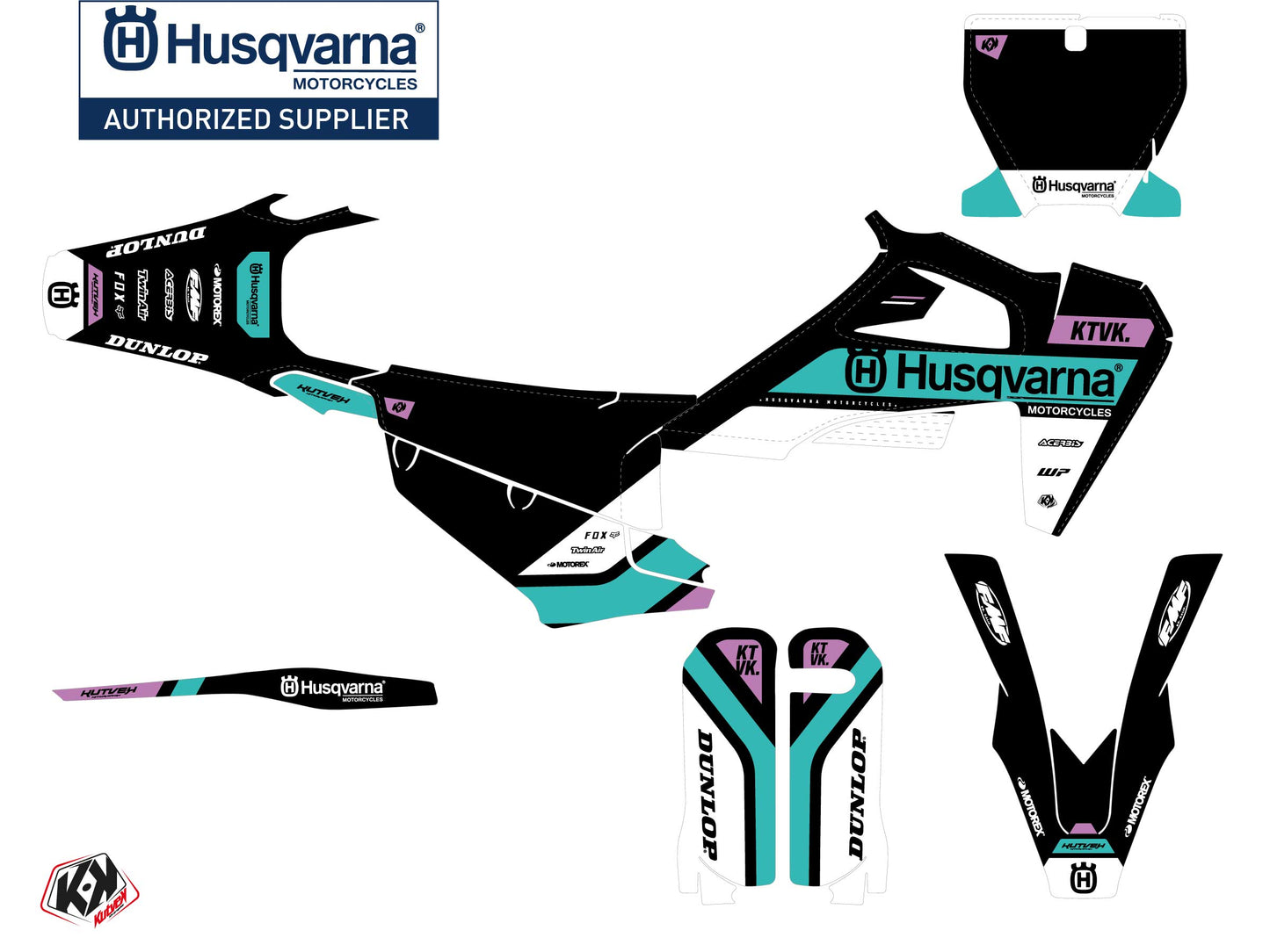 Husqvarna TC 250 Dirt Bike Start Graphic Kit Turquoise