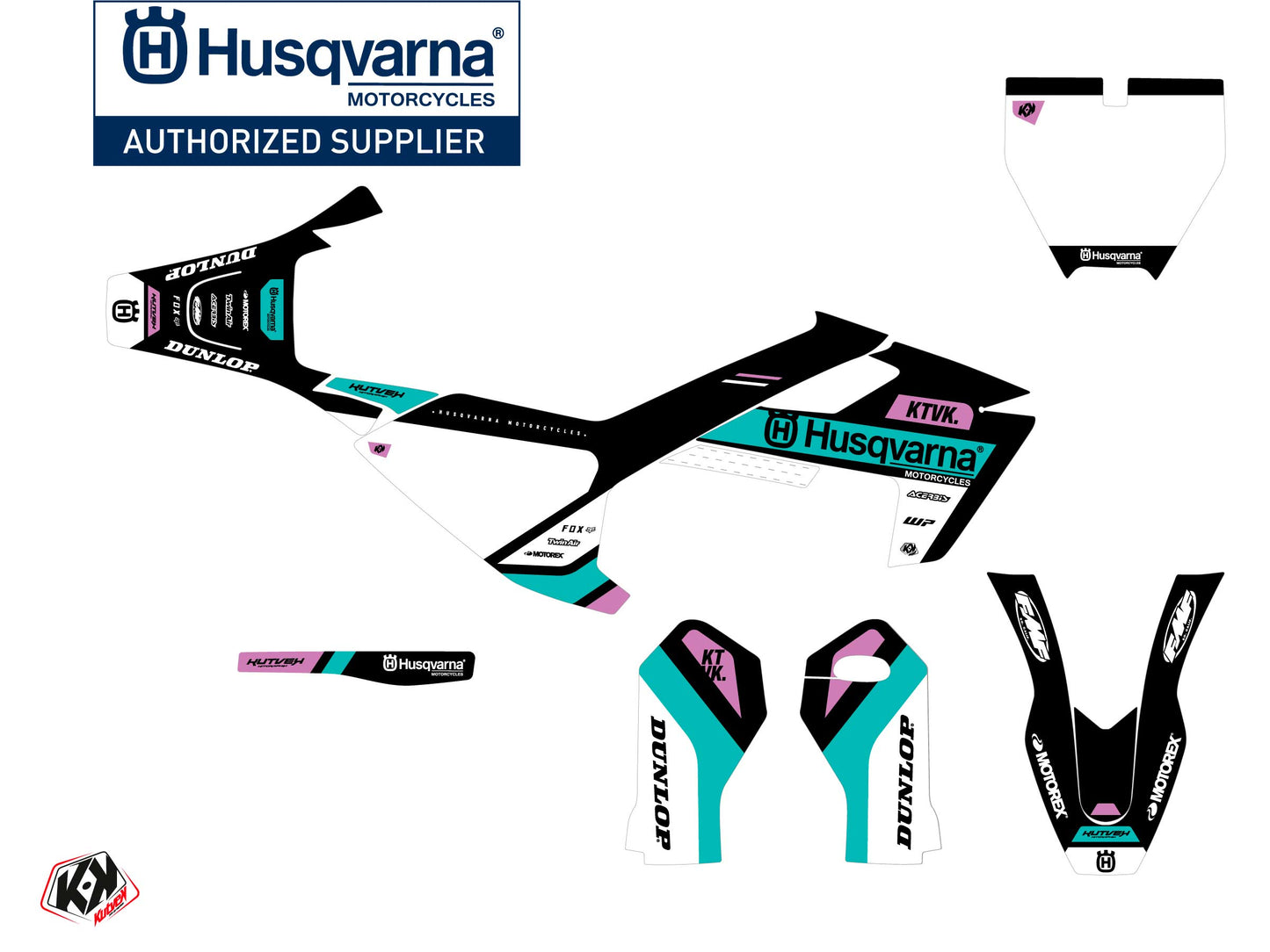 Husqvarna TC 50 Dirt Bike Start Graphic Kit Turquoise