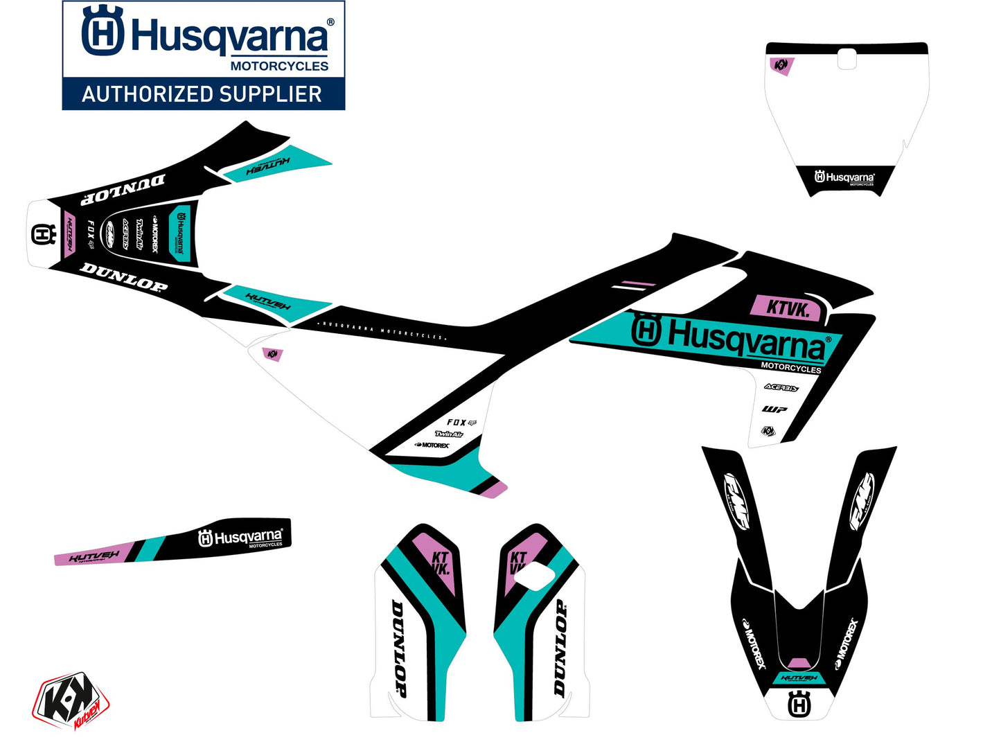 Husqvarna TC 85 Dirt Bike Start Graphic Kit Turquoise