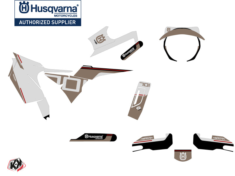 Husqvarna Svartpilen 701 Street Bike Straight Graphic Kit Brown White